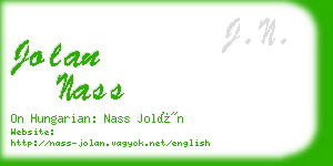 jolan nass business card